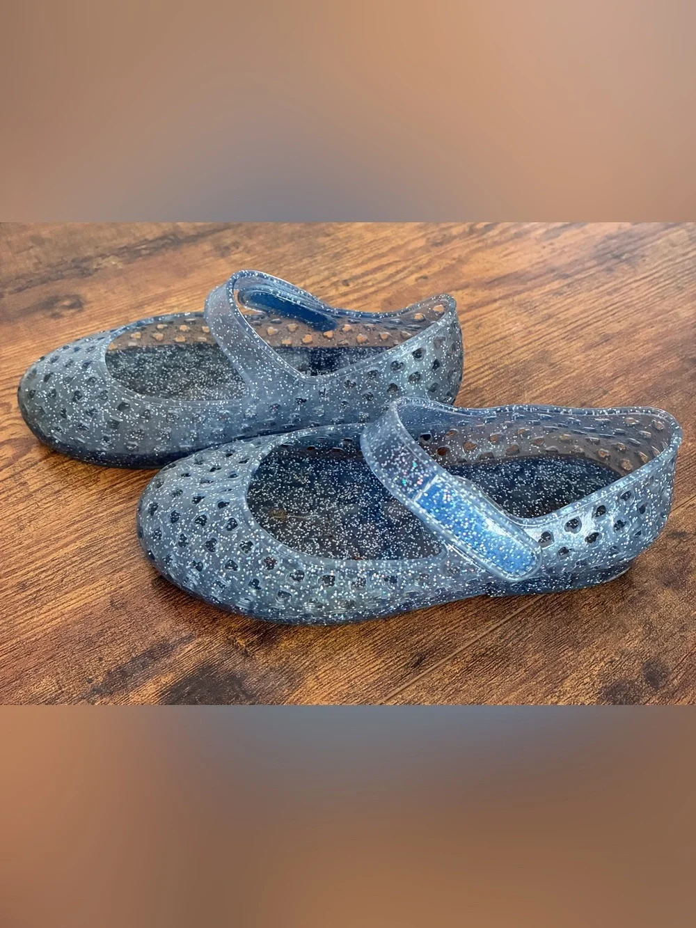Old Navy Sparkle Jelly Mary Jane Sandals - Blue Glitter